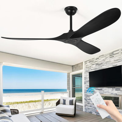Ventilador techo exterior 60pulg 3 aspas madera control remoto