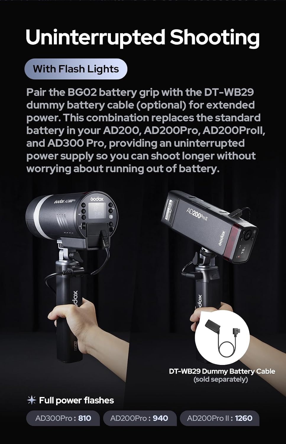 Agarradera batería 14.4V para AD200 AD300Pro D-Tap USB-C