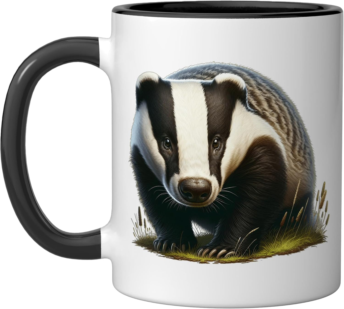 Taza cerámica Badger negra/blanca