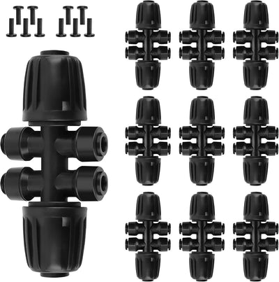 10 Conectores T 1/2 a 1/4 pulg antifugas riego goteo