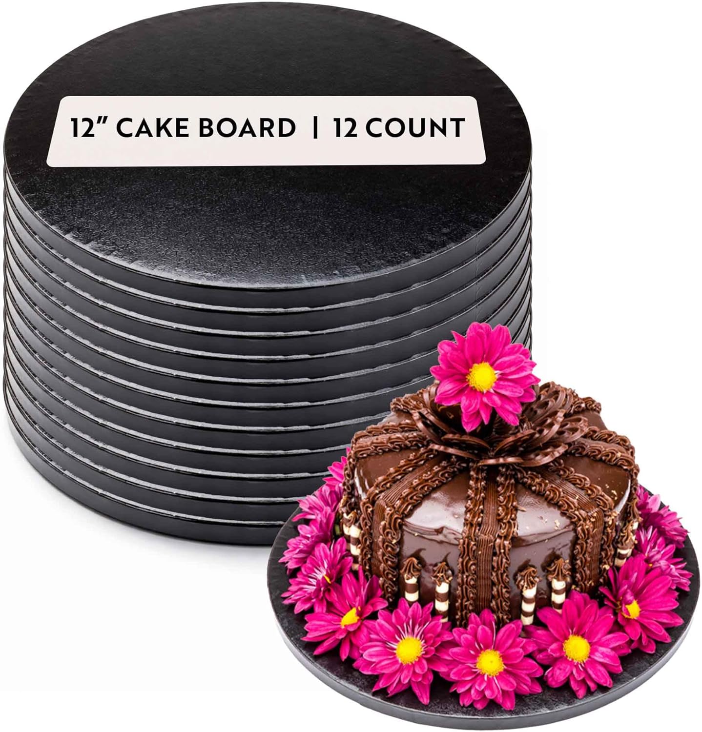 Tablero negro para tartas 12x12pulg set 12 resistente a grasa