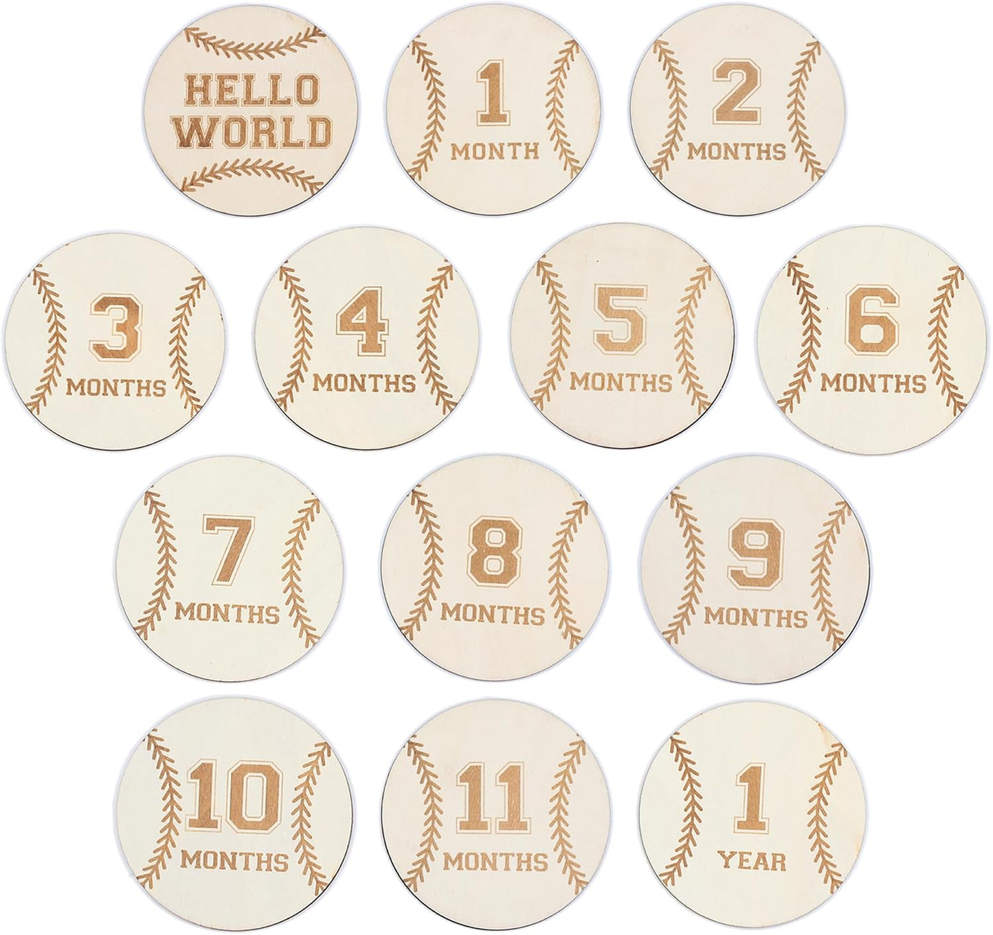 Tarjetas hitos mensuales bebé madera accesorios foto