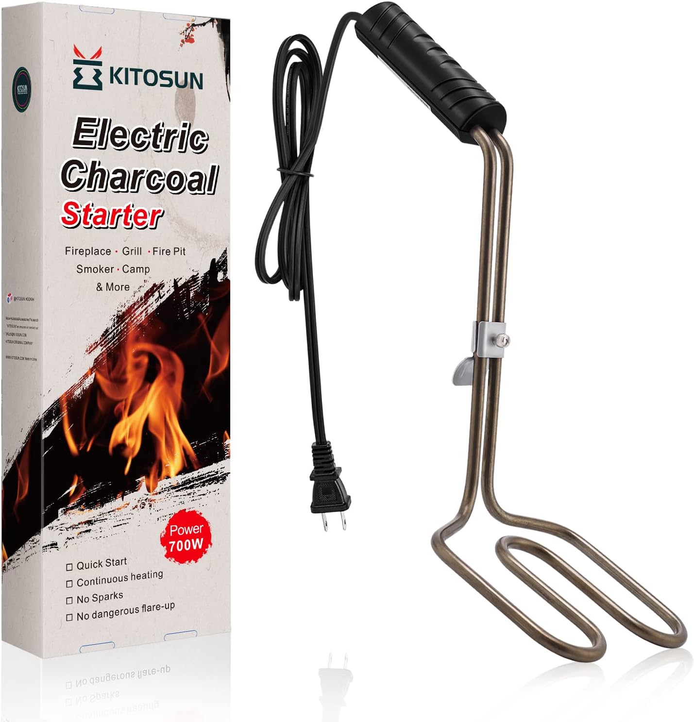 Arrancador carbón eléctrico 304 acero inox 5ft 700W