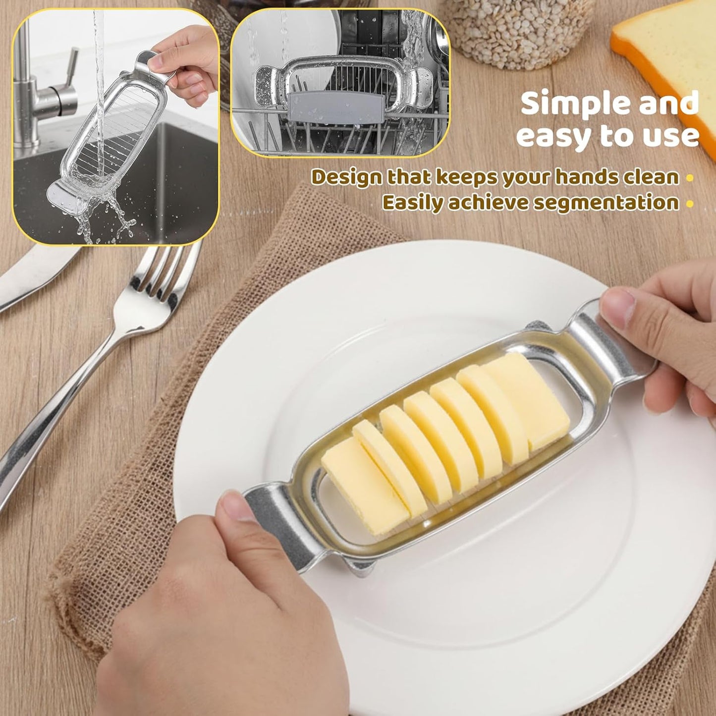 Cortador mantequilla queso acero inox mango ergonómico