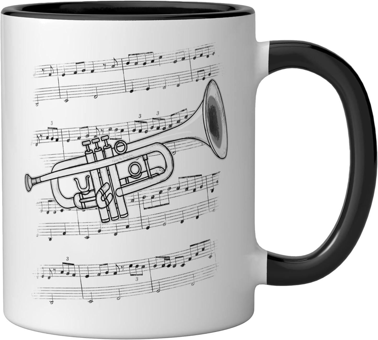 Taza Cerámica Maestro Trumpetista Negro/Blanco