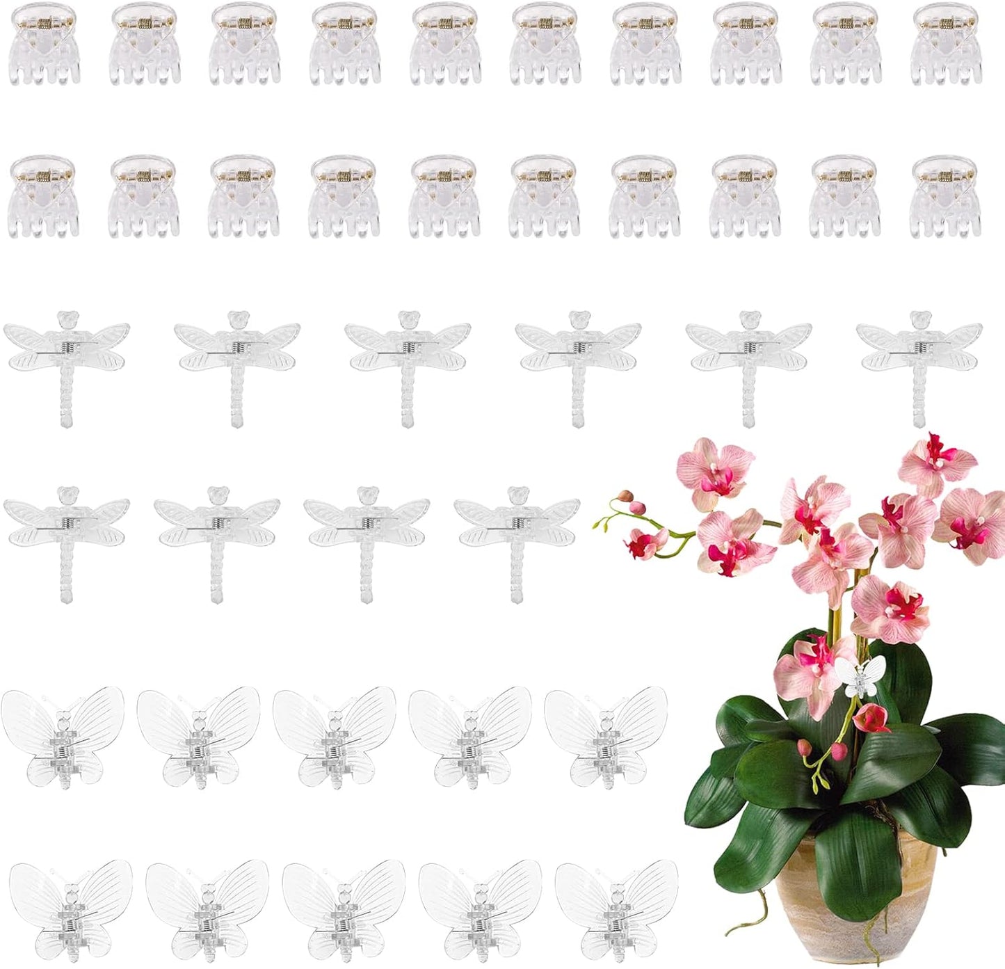 50 Clips Plástico para Orquídeas y Plantas Trepadoras