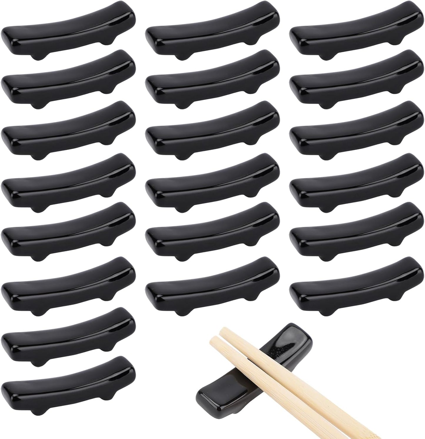 Porta palillos negro cerámica para comida china hogar hotel decoración