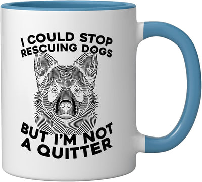Taza Cerámica para Rescate de Perros Azul/Blanco