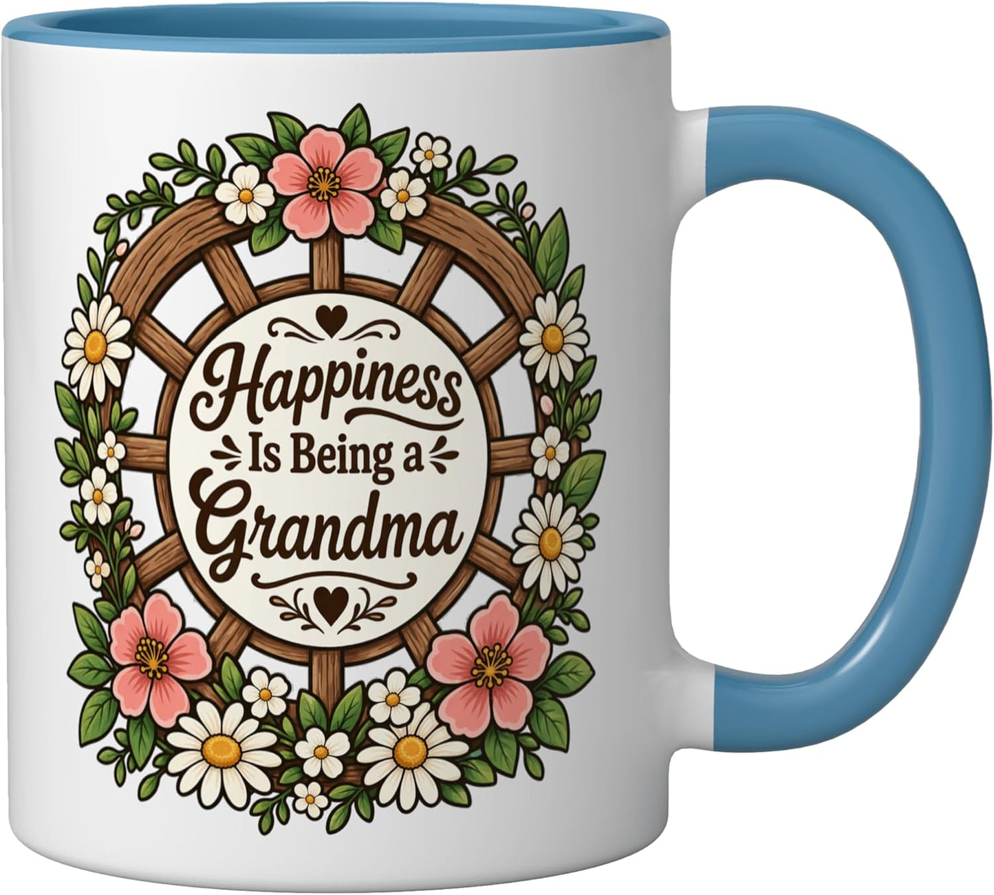 Taza cerámica con diseño Grandma Graphic azul/blanco