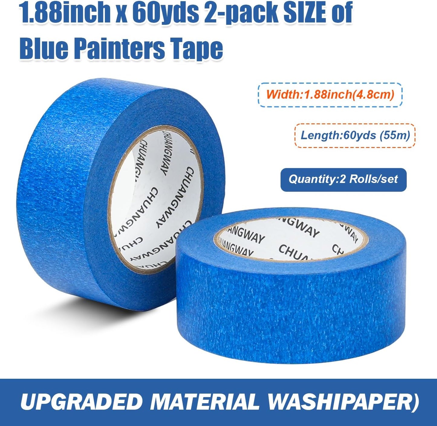 Cinta pintor azul multisuperficie 1.88pulg x60yardas 2rollos