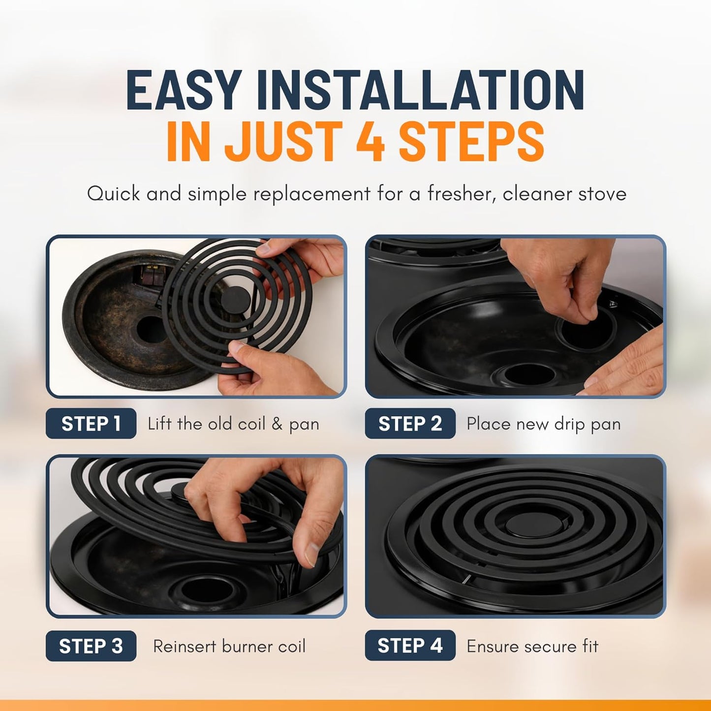 Set 4 bandejas goteo estufa eléctrica comp Whirlpool