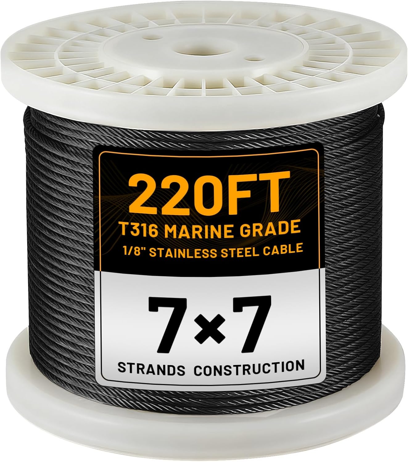 Cable acero inox T316 220ft 1/8pulg para barandilla valla escalera
