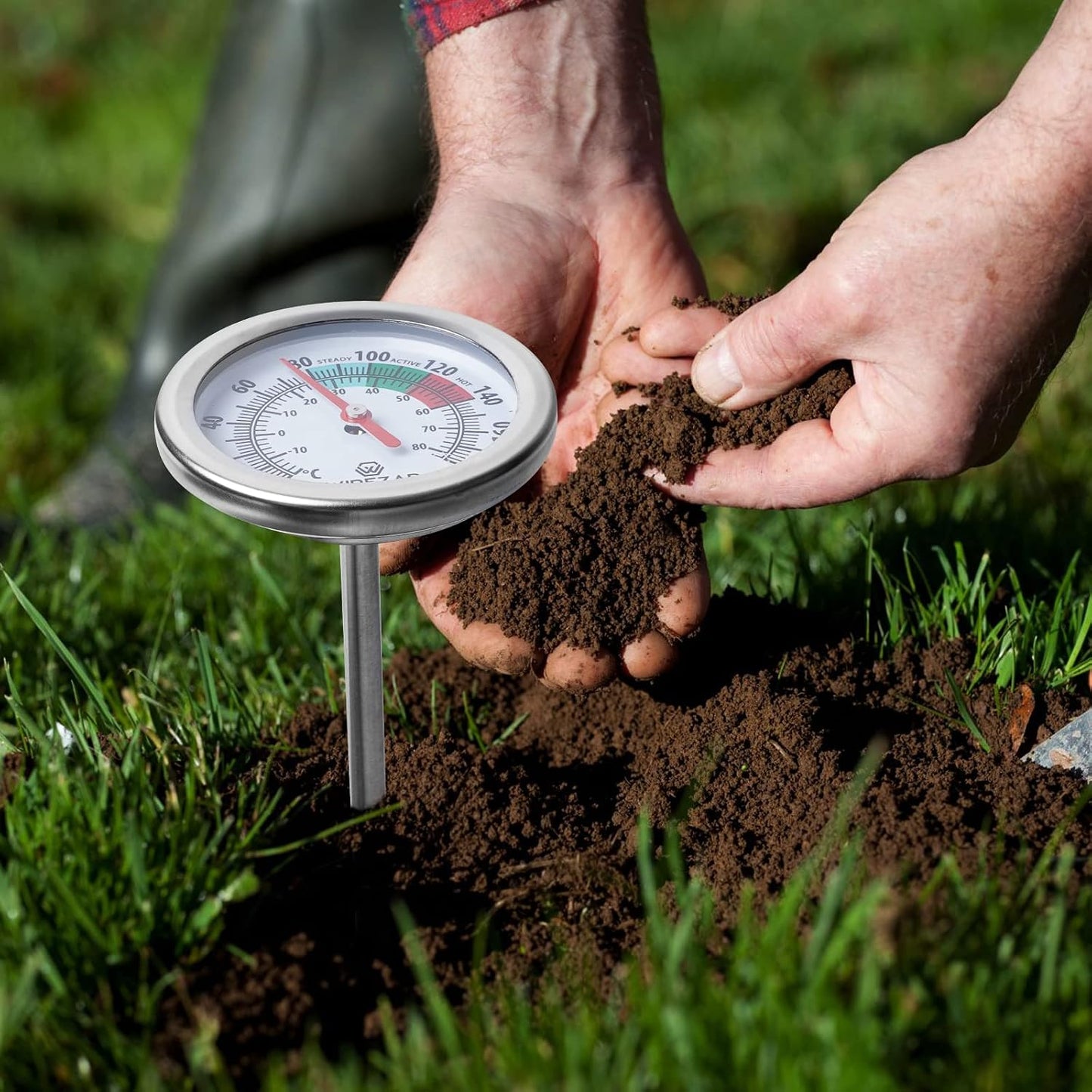 Termómetro compost acero inox 5pulg impermeable