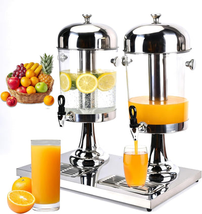 Dispensador bebidas acero inox 4.2gal con soporte y bandeja