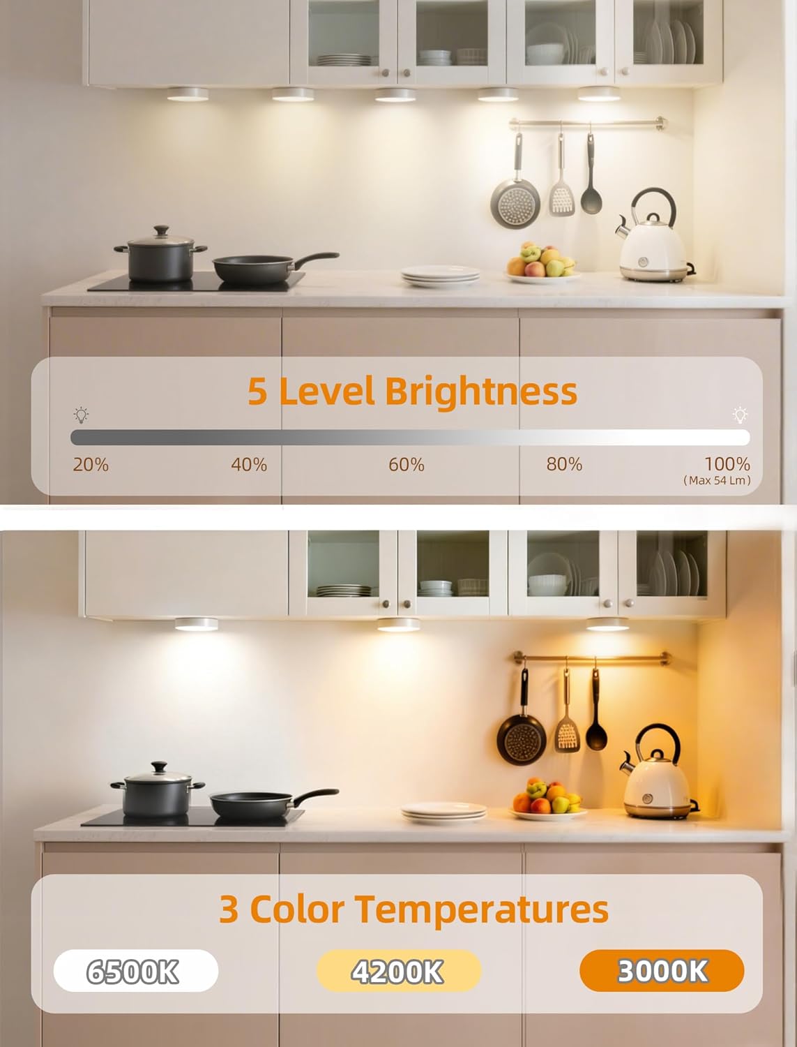 Luces LED adhesivas regulables con sensor de movimiento