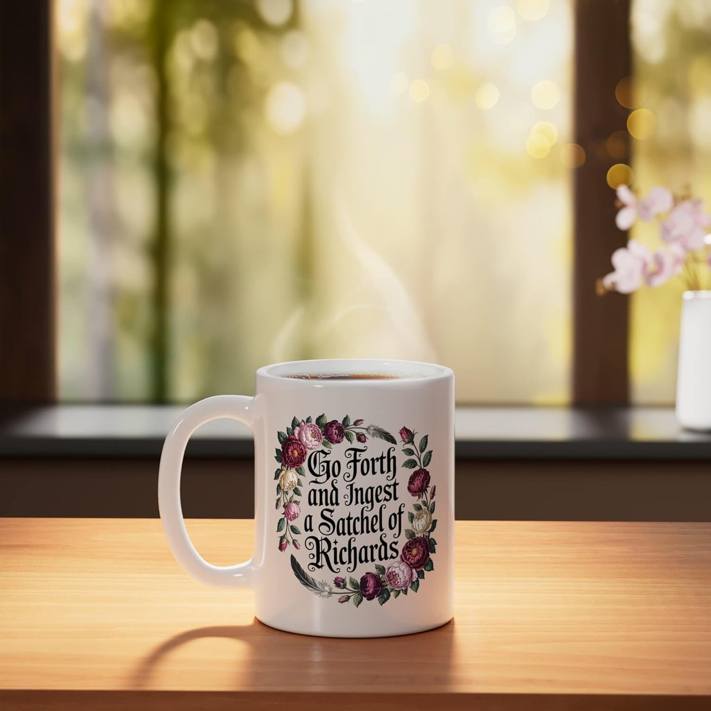 Taza cerámica de Richards, blanca