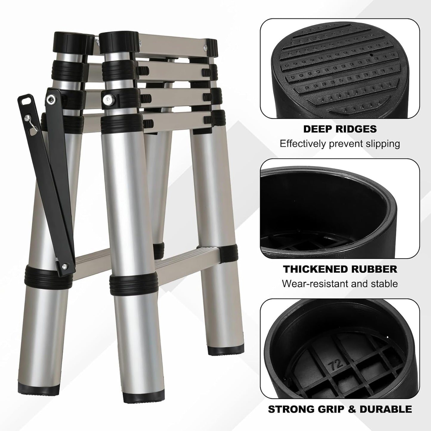 Alfombrilla antiderrap para escalera 1.772pulg 2 Uds