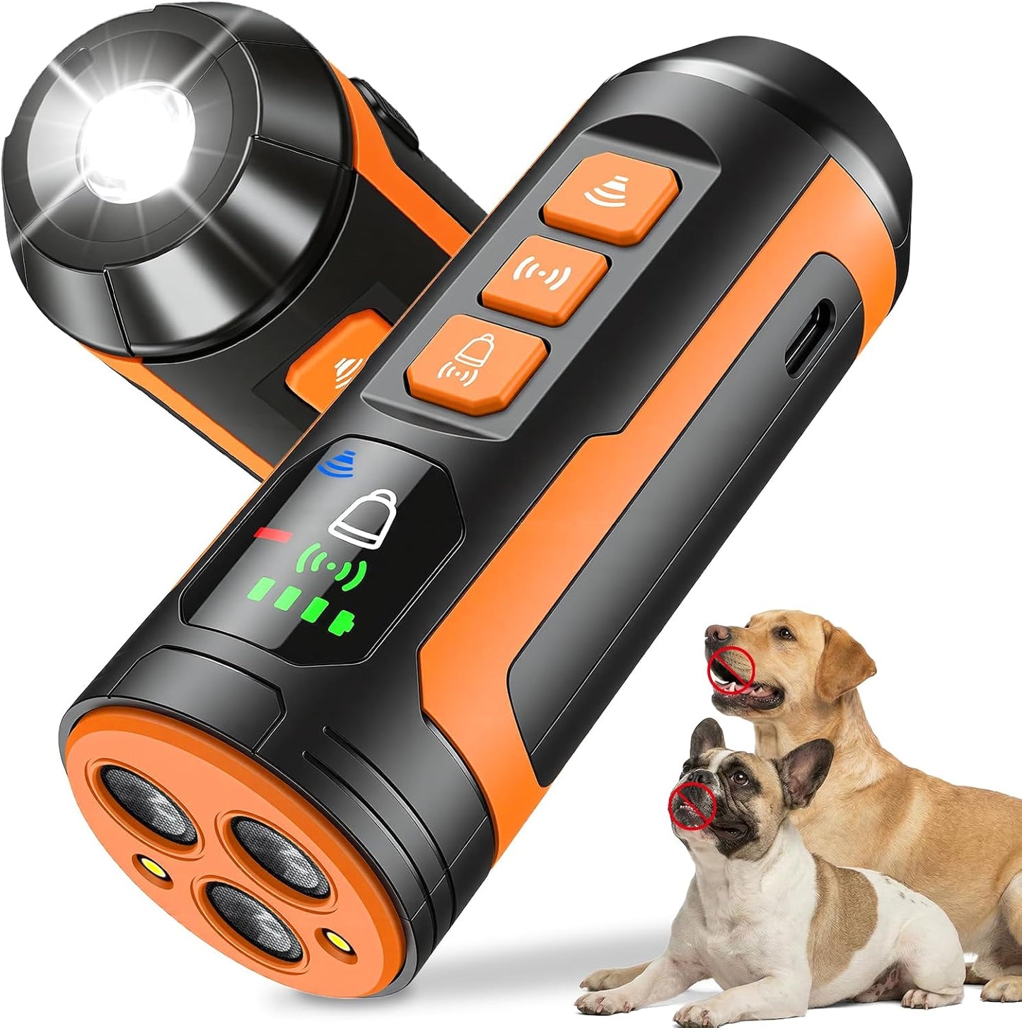 Dispositivo antiladridos perro 50pies LCD linterna Carga tipo C