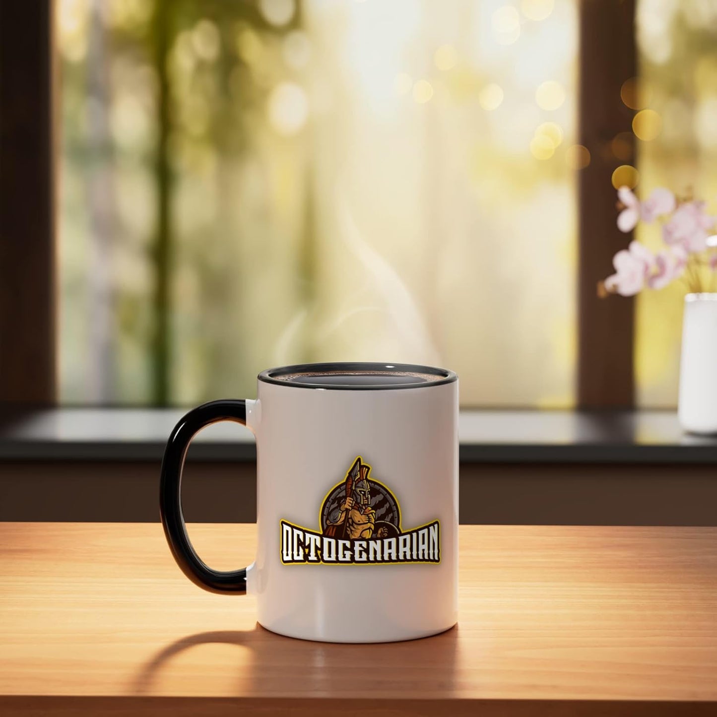 Taza Cerámica para Cumpleaños 80 Años Negro/Blanco