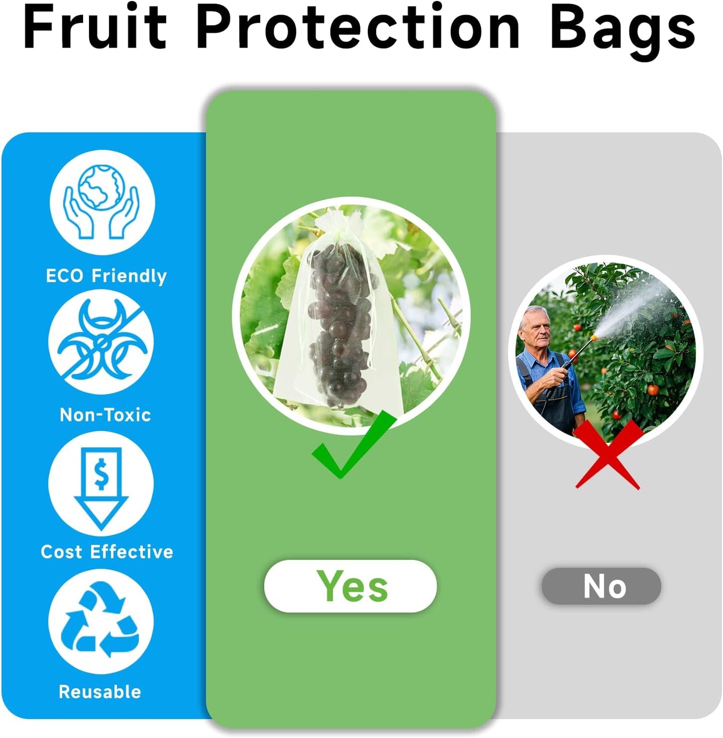 50 Bolsas Organza Verde 6x8pulg para Protección Frutas