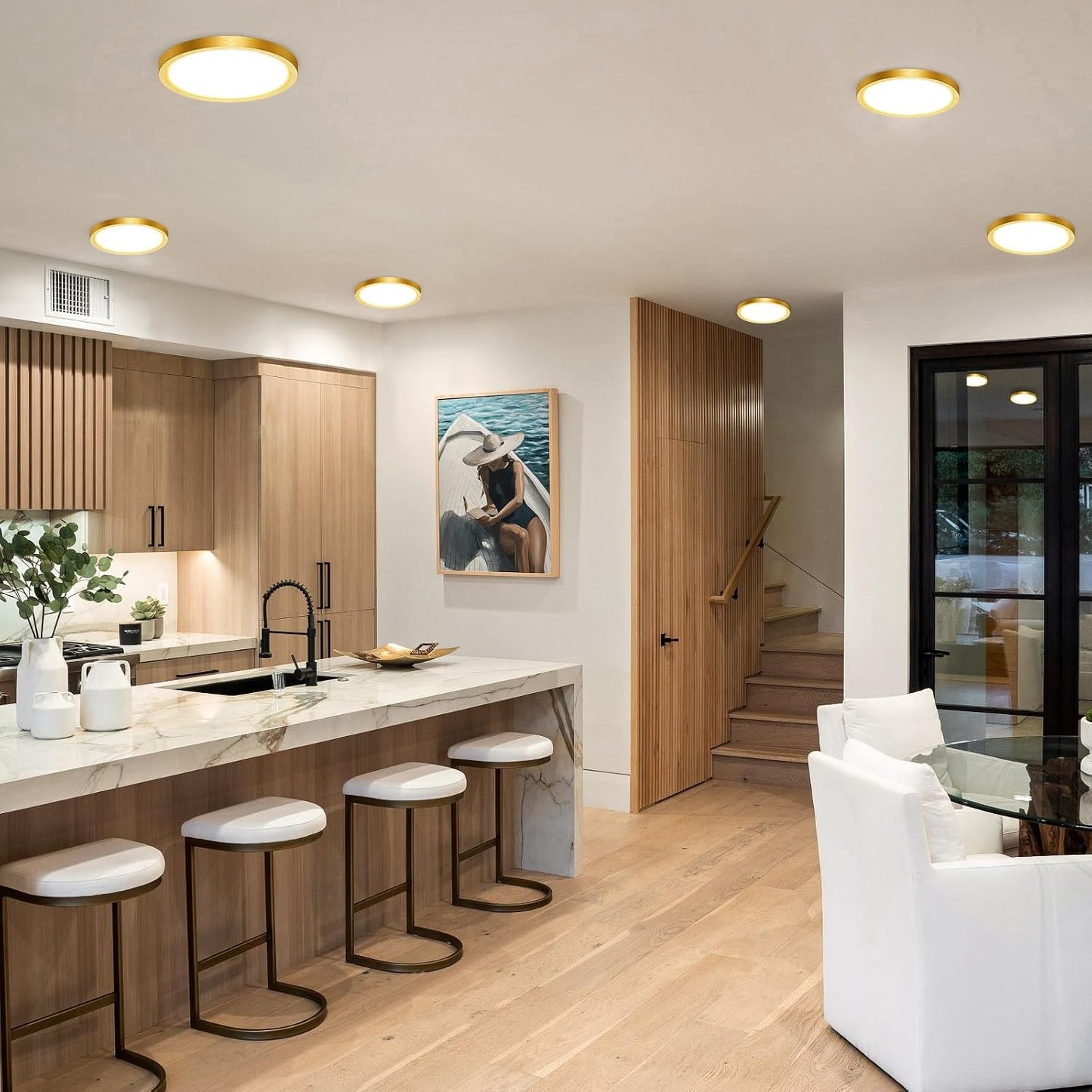 3 Lámparas LED empotradas 7.5pulg 3000K-6500K baño dormitorio