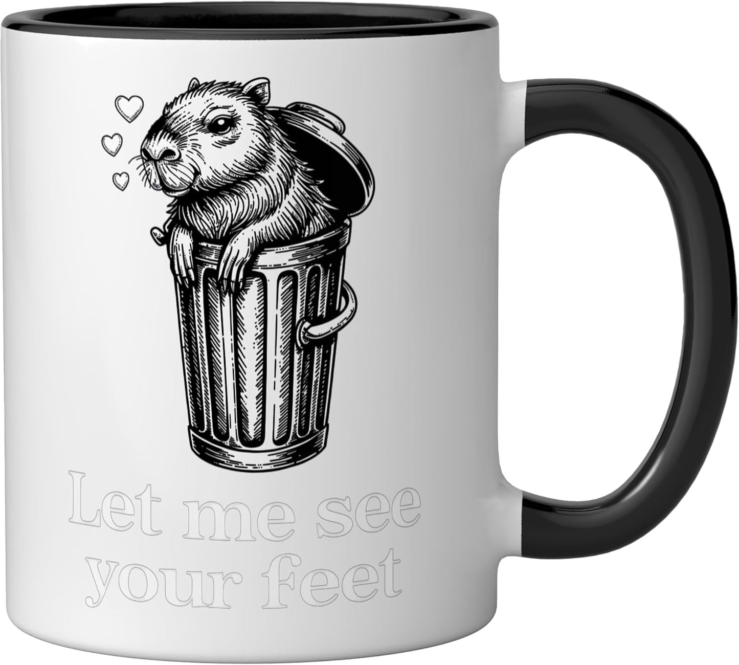 Taza Cerámica Capybara Negro/Blanco
