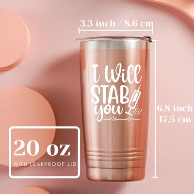 Vaso aislado para enfermeras regalo divertido de flebotomía 20 oz