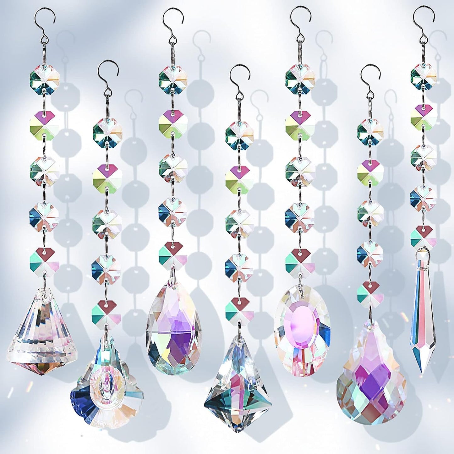 Atrapasoles 7 pzas con cristales para candelabro y árbol