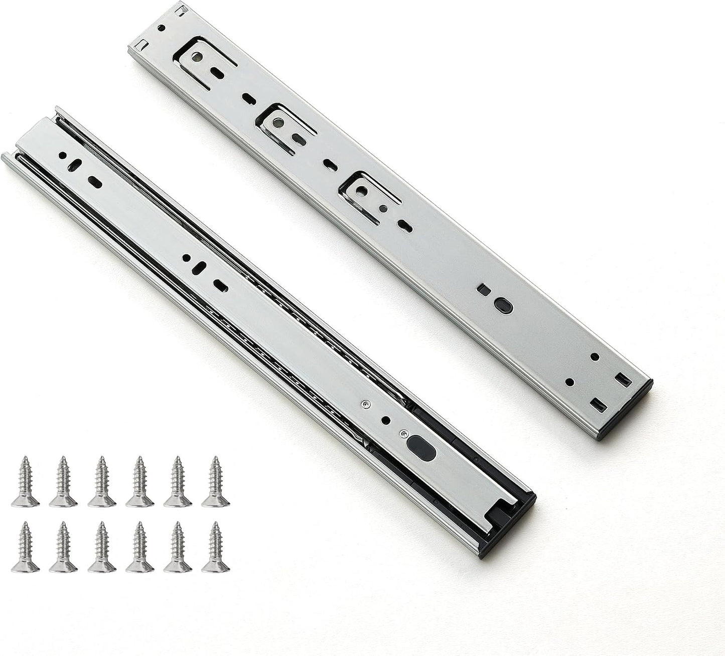 Correderas cajón suave 14pulg rodamiento bolas 3 pliegues