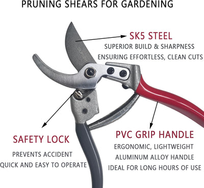 Tijeras de podar jardinería SK5 8.5pulg profesionales