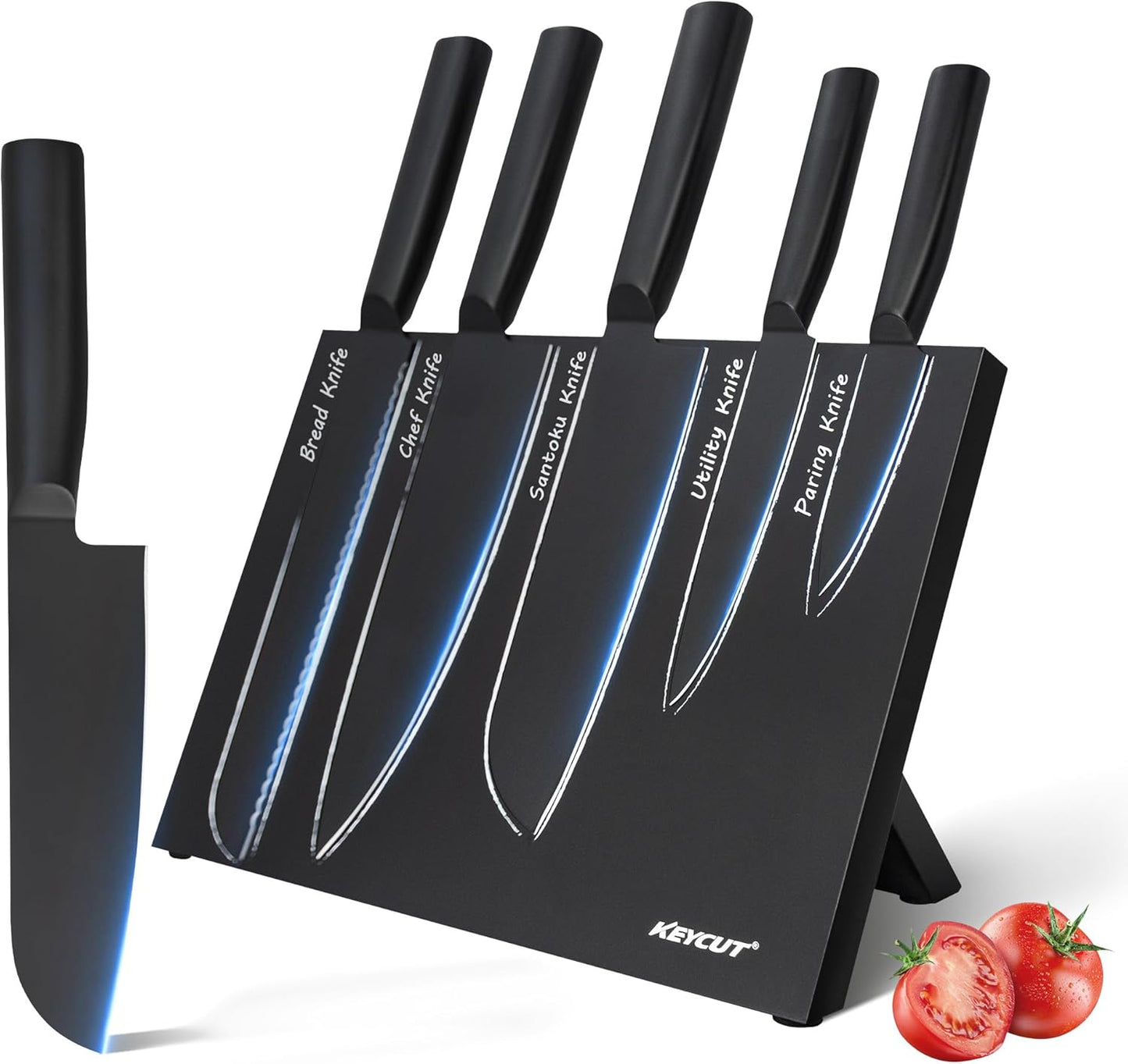 Set 6 Cuchillos Acero Inox 5CR Bloque Magnético Plegable