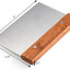 Raspador masa mango madera 6x3pulg color plateado