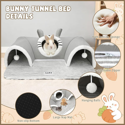 Cama túnel conejo 3 vías extraíble lavable para medianos y pequeños