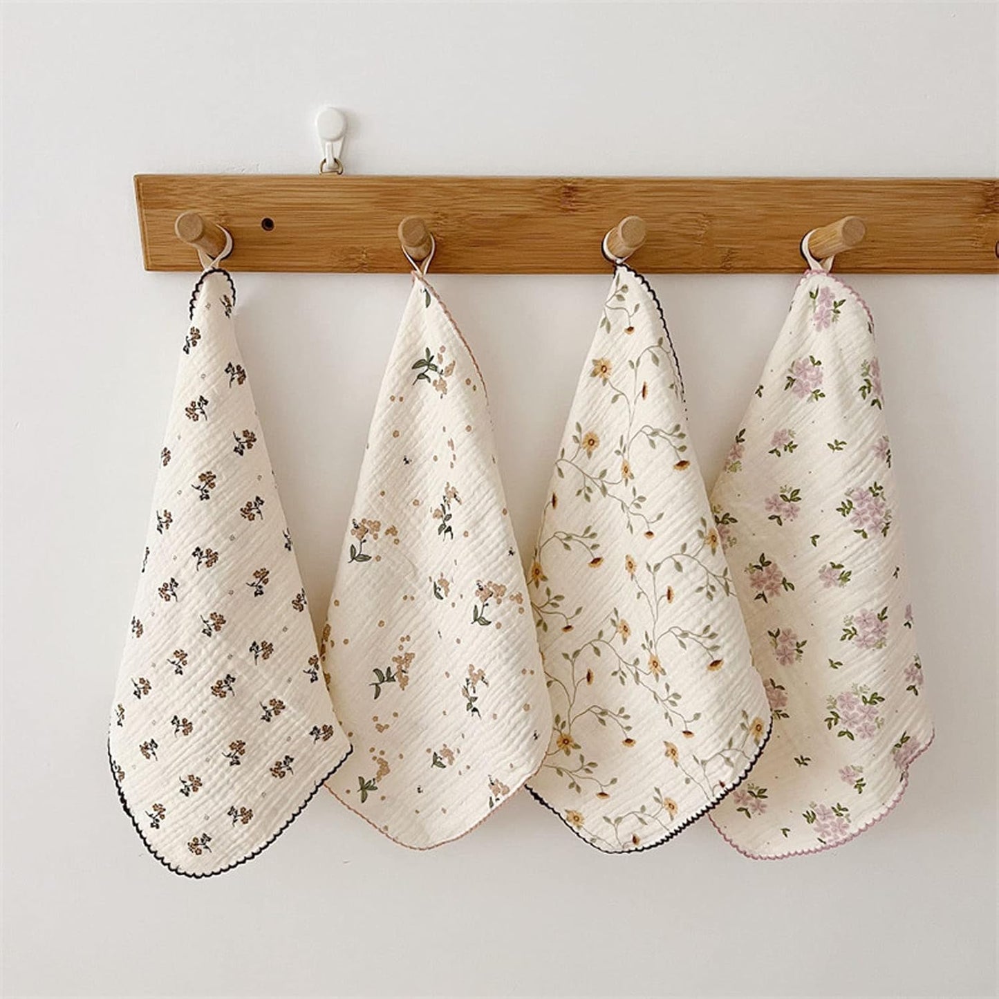 4 Pzas Toallas Muselina Algodón Shabby Chic 11x11pulg