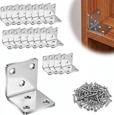 Set 20 Soportes Inox 2x2pulg 90 Grados para Valla Madera