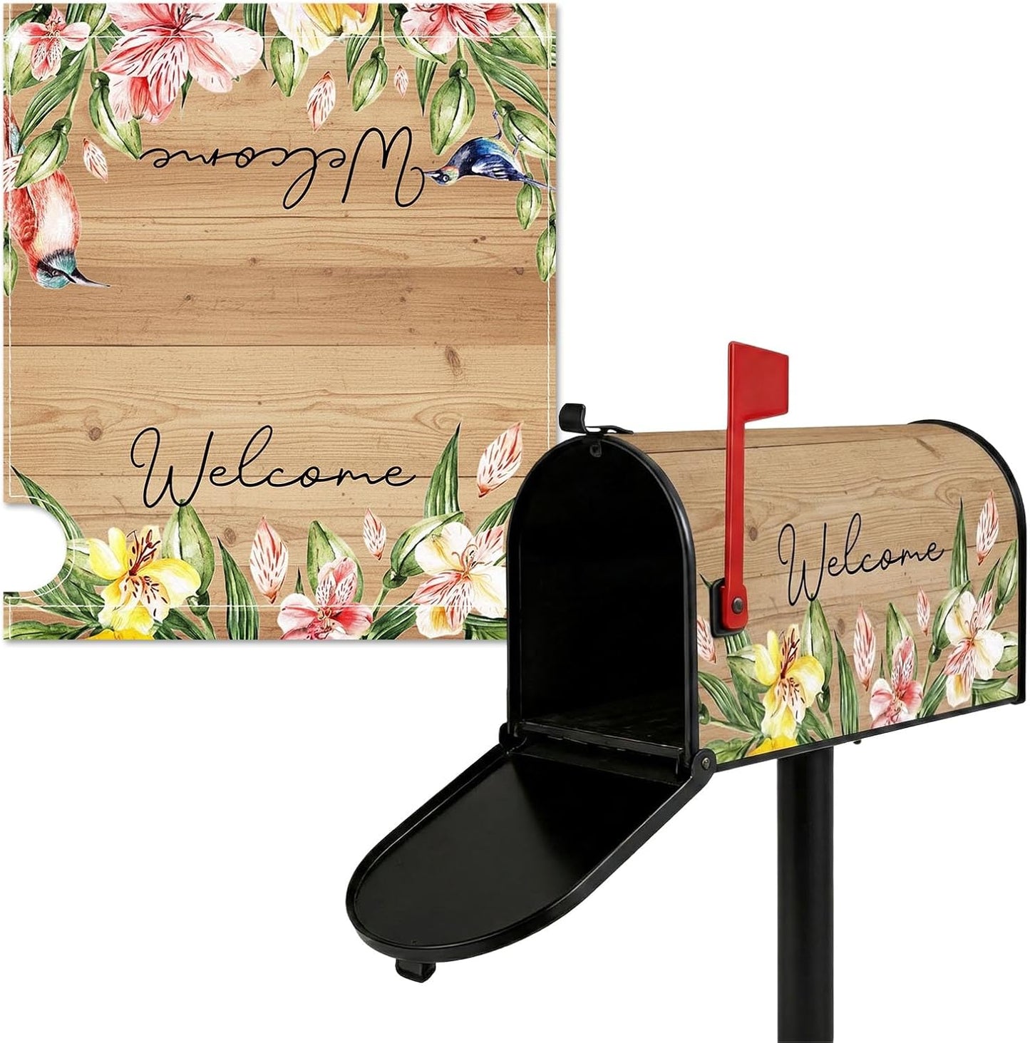 Fundas magnéticas para buzón diseño floral 21"