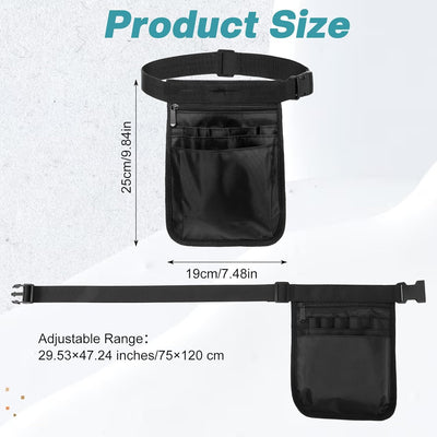 Delantal Negro con Bolsillos Ajustables para Camarero