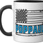 Taza Cerámica Bandera Americana Vintage Negro Blanco