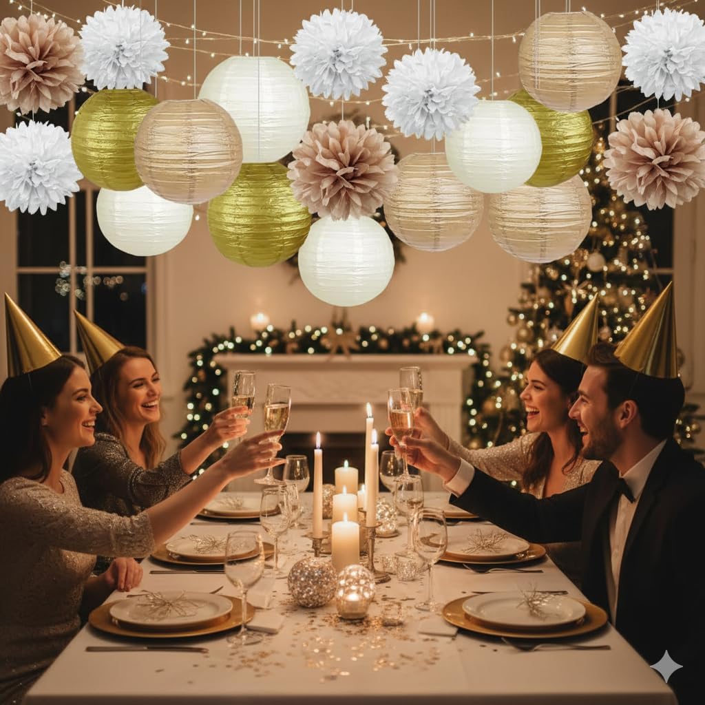 Lámpara papel 12 pzas para fiestas bodas cumpleaños