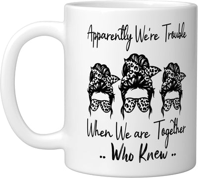 Taza Cerámica Humorística Blanca We're Trouble