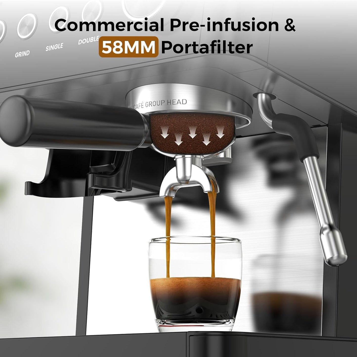 Cafetera Espresso 20 Bar Espumador Leche Tanque Agua Negro
