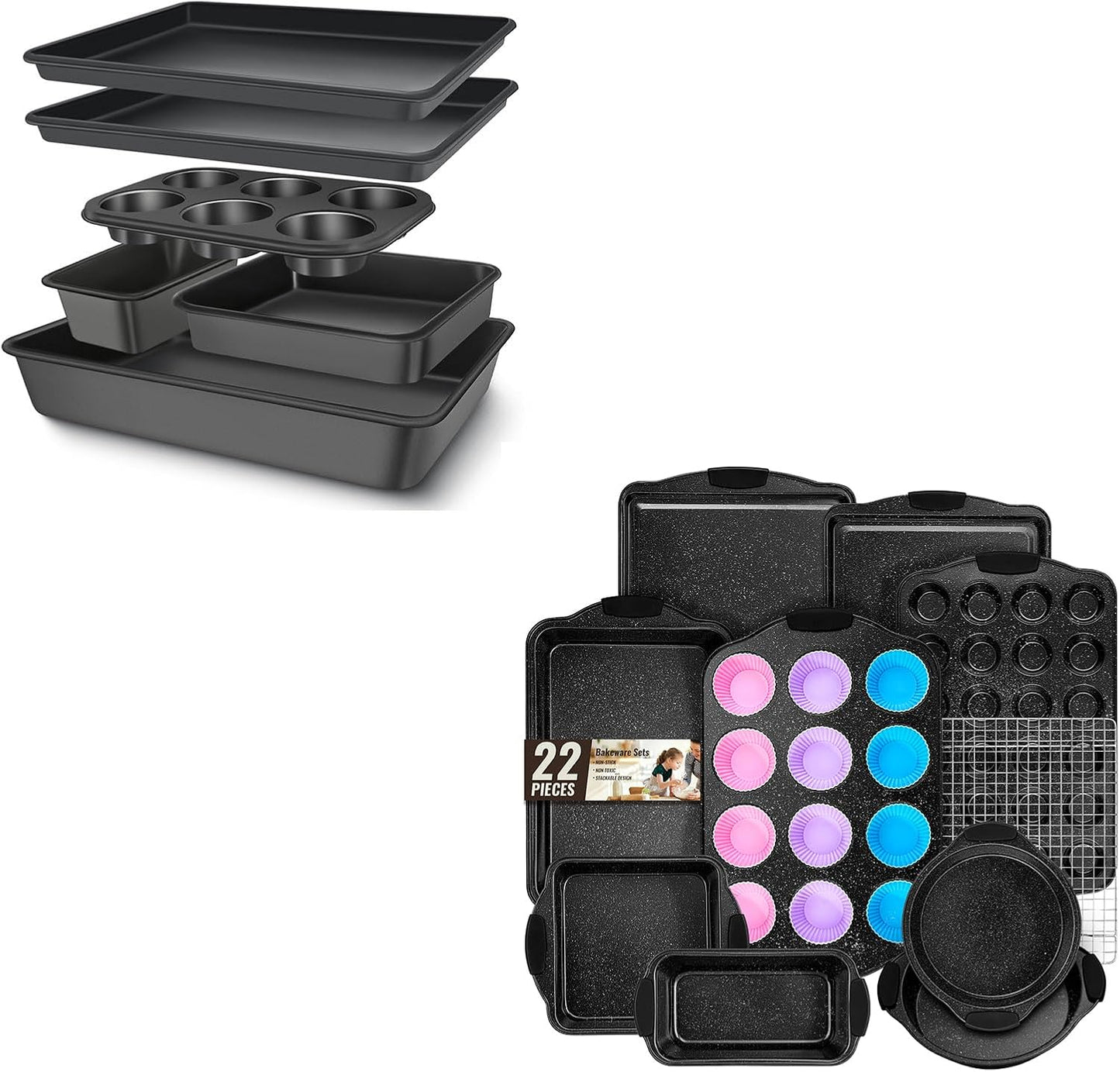 Set Moldes Hornear Antiadherente Bandejas Cocina