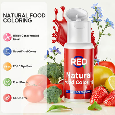 Colorante alimenticio natural sin colorantes 20 ml para repostería y decoración