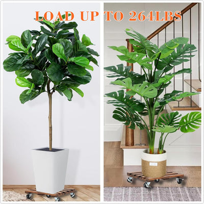 2 Soportes Plantas 12pulg Madera Resistente 264lbs