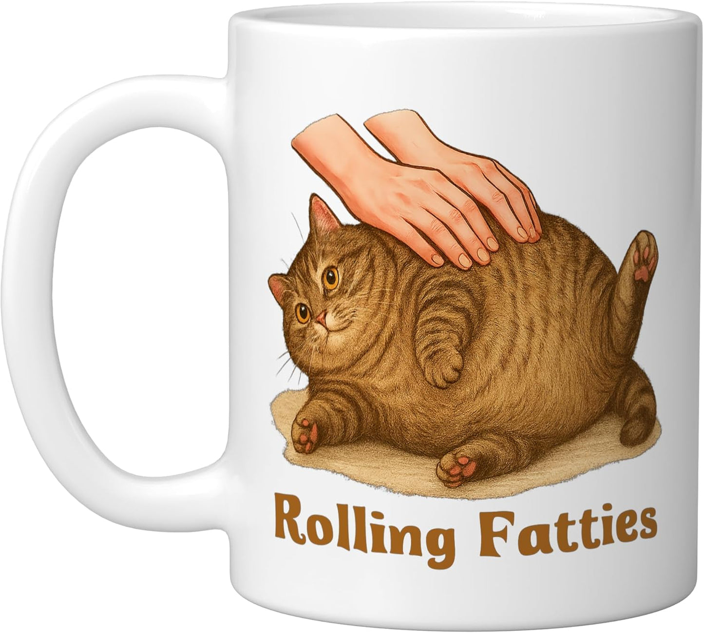 Taza Cerámica Gato Graso Memes Blanco