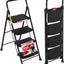 Escalera 4 escalones plegable con pedal antideslizante acero hogar