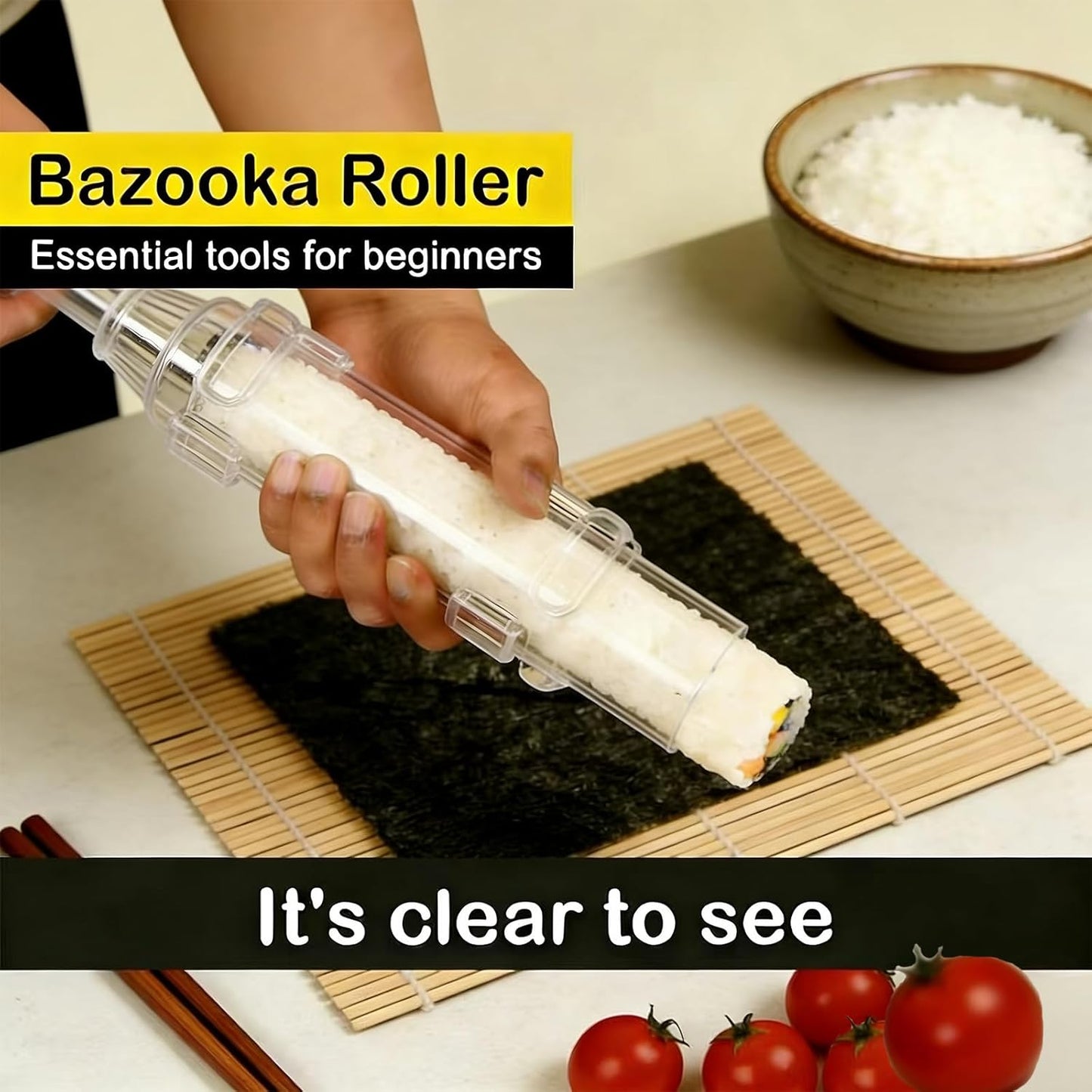 Kit fabricación sushi bazuca transparente bambú