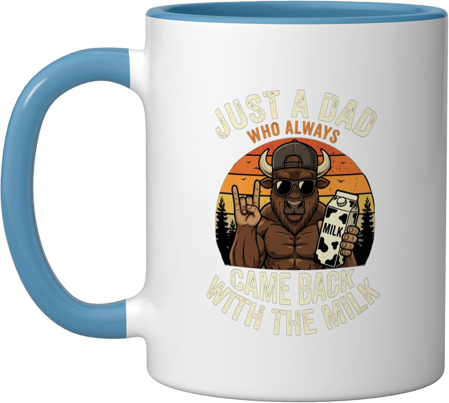 Taza Cerámica para Leche con Dibujo Azul Blanco