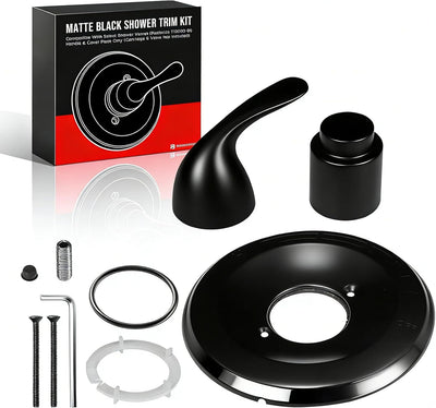 Mango ducha negro mate placa cubierta comp T13020-BL