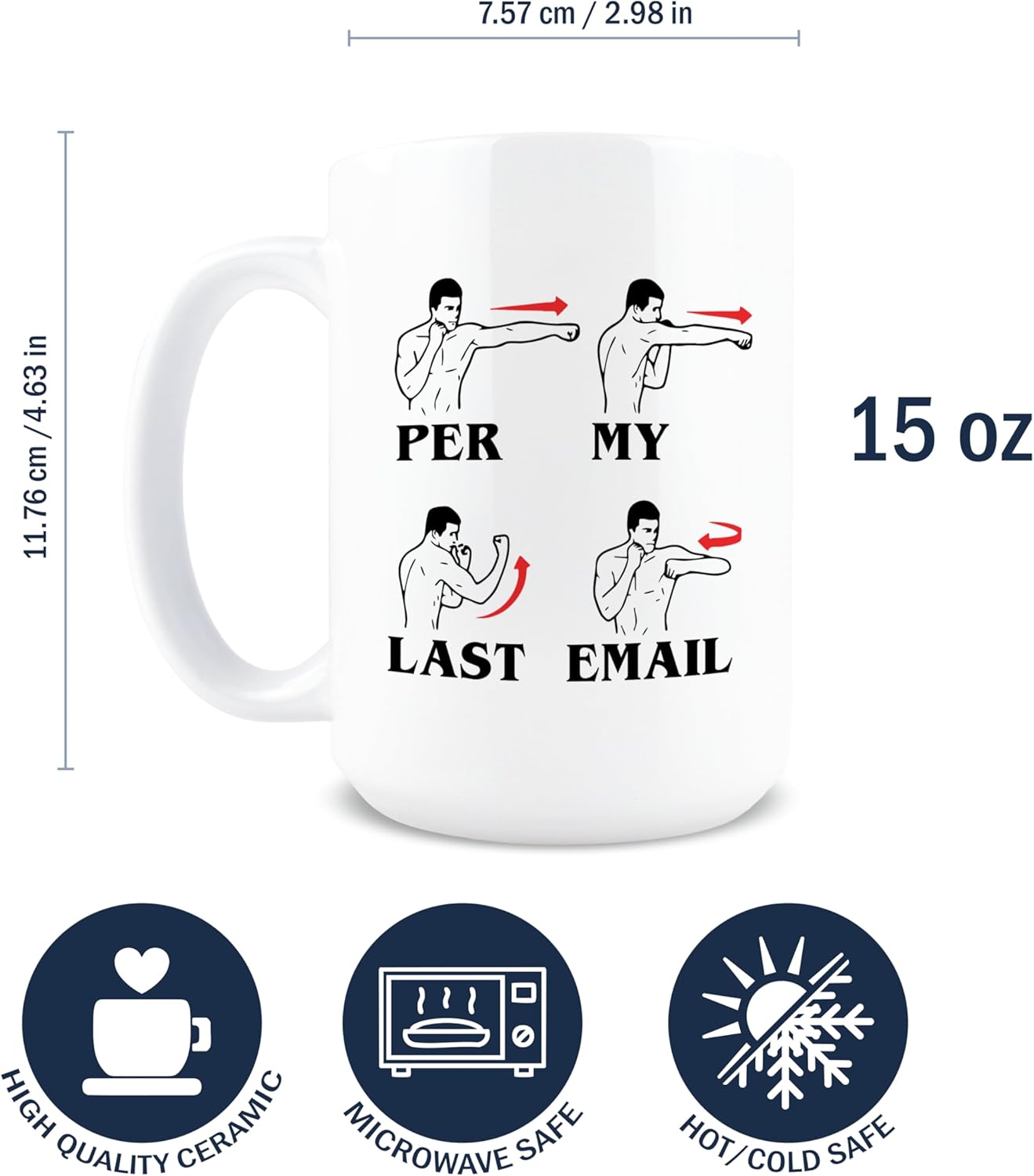 Taza de café sarcástica de cerámica Per My Last Email 15 oz